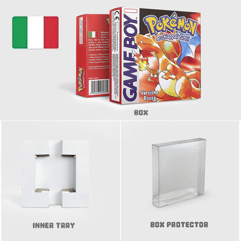 NOE ITA USA EUR ESP yellow green red gold crystal blue silver Pokemon Series Nintendo Metallic Holographic BOX trey for GBC