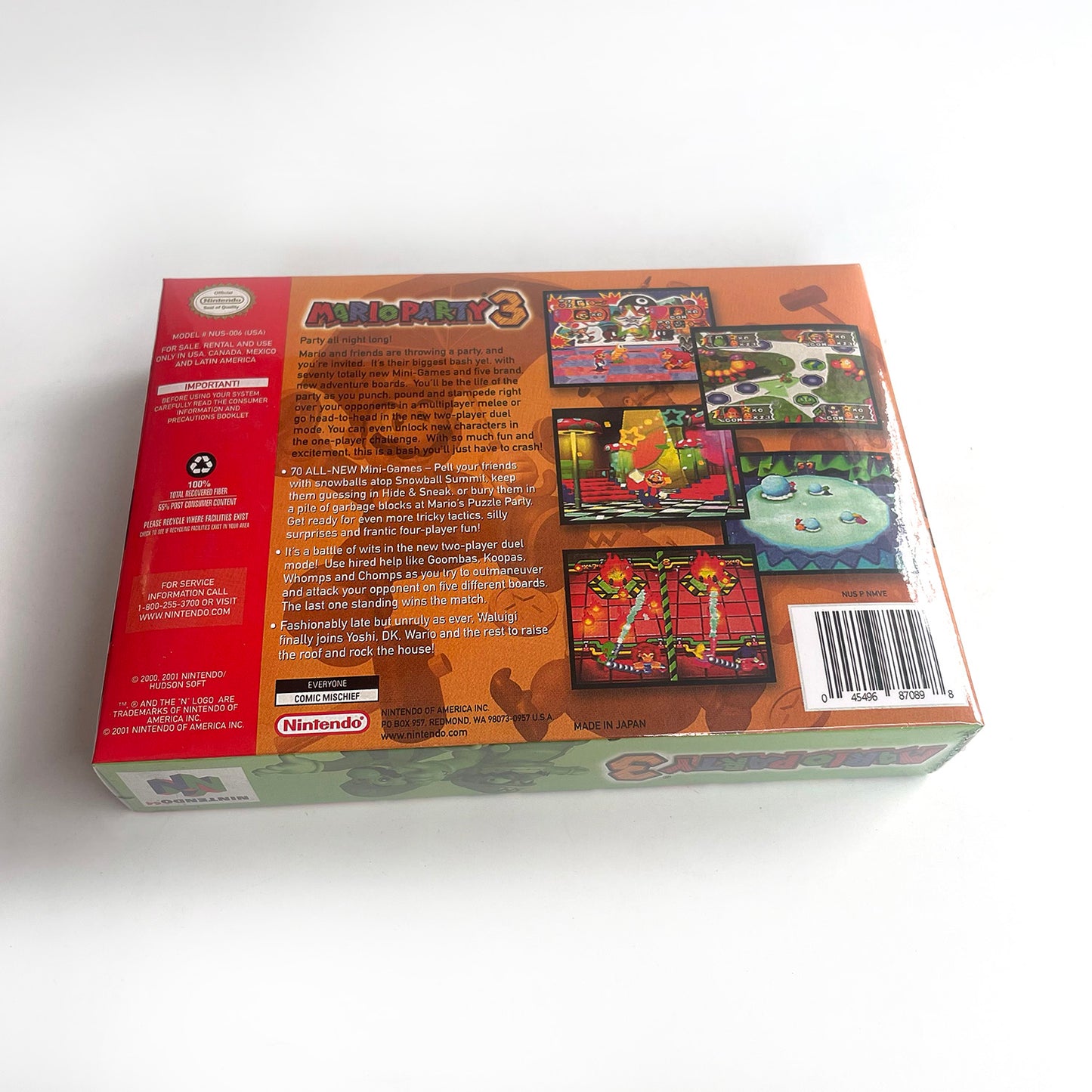 EUR PLA version English Mario party 3 game cartridge with tray box for N64 Nintendo 64