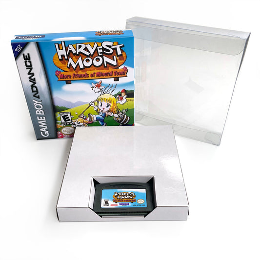 Harvest Moon More Friends of Mineral Town cartridge with tray box manual for gba game boy advance