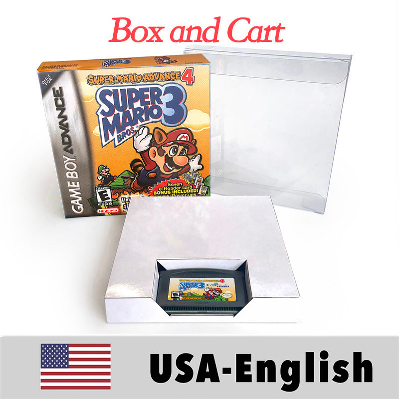 USA Englsih Super Mario Acvance 4 Nintendo Tray Box for Game Cartridge Gba Game Boy Advance