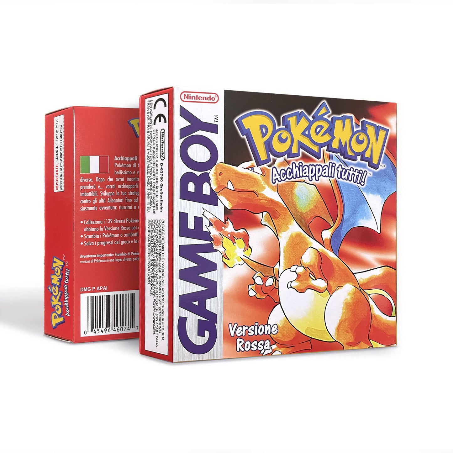 gbc game ITA Italian pokemon red version Battery save no RTC Flash pokemon rosso cartridge with tray box gbc game boy color