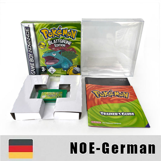 NOE German IC save 1 M flash cart pokemon leafgreen version sealed manual box with tray Nintendo game cartridge for gba