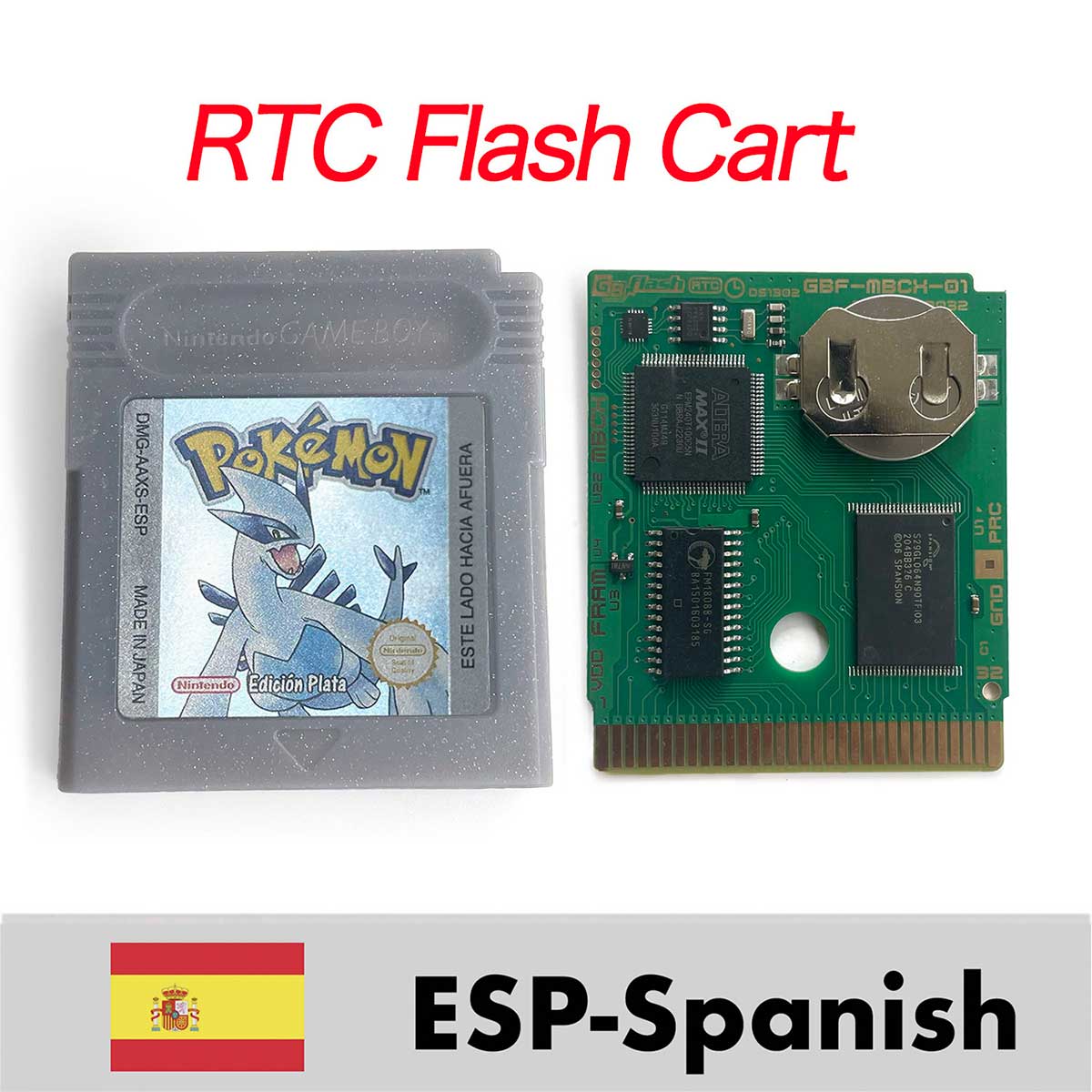 USA ITA NOE FRA ESP EUR version pokemon RTC Flash crystal gold silver NO RTC yellow red blue 16 bit Game Cartridge for GBC
