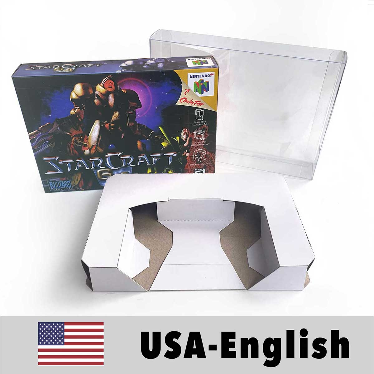 USA NTSC Star Craft 64 game cartridge with tray box for N64 Nintendo 64
