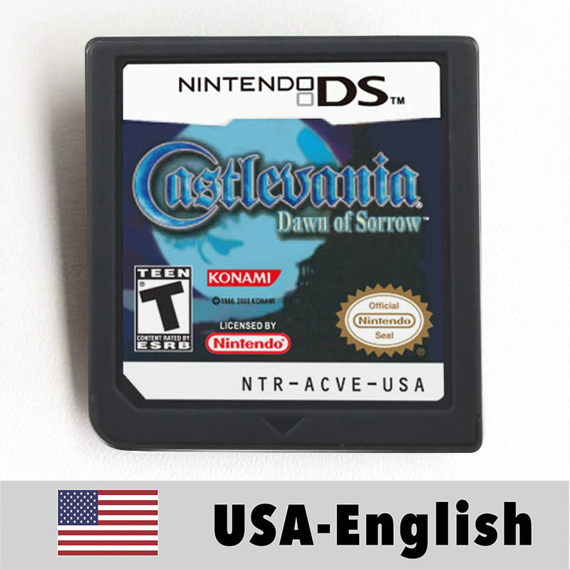 USA English Ace Attorney/Castlevania/Kirby/Rune Factory/Bomberman/Digimon World/Dragon Quest/Etrian Odyssey Game Cartridge for Nintendo Ds 3ds 2ds