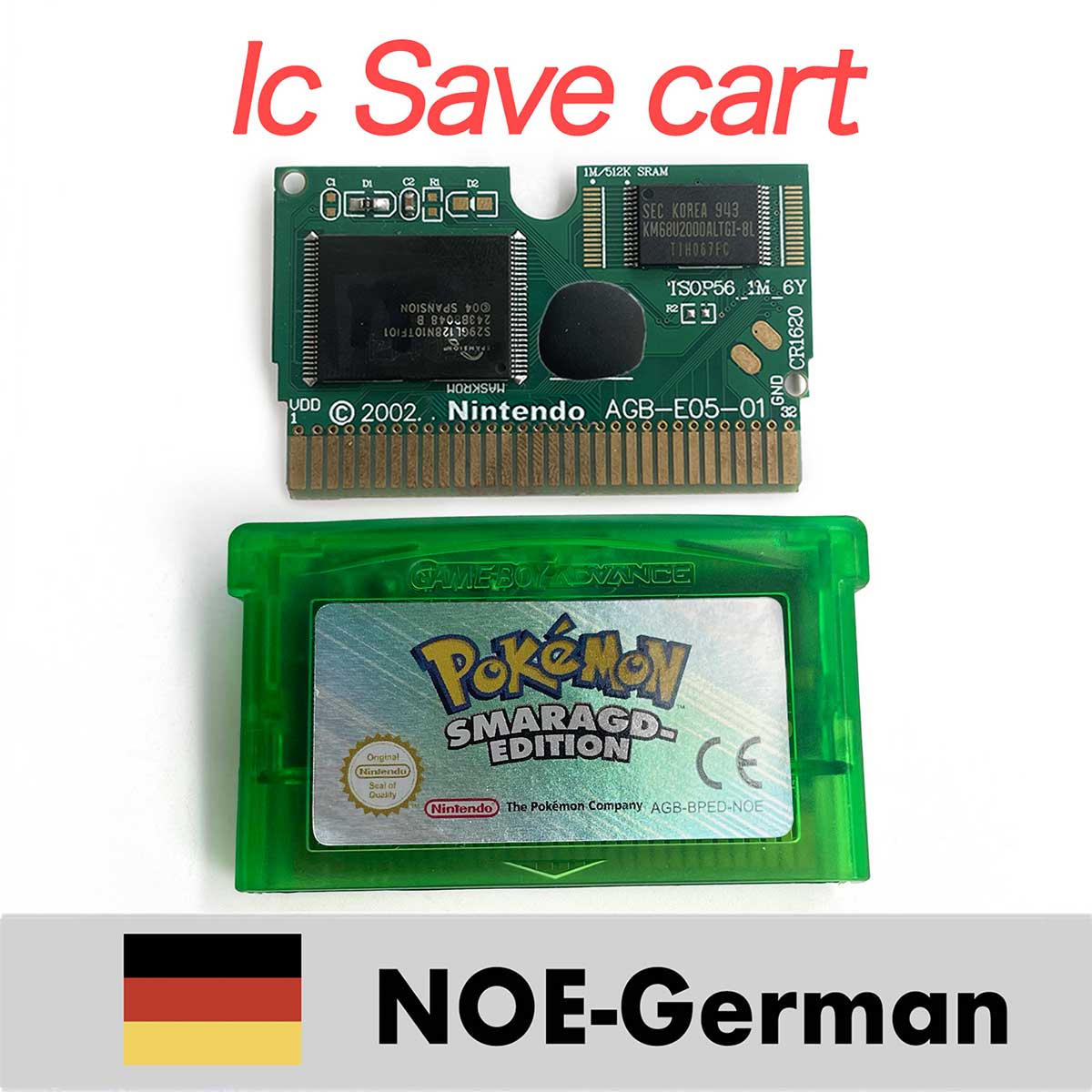 USA ESP NOE FRA EUR ITA IC Save cart Pokemon Emerald,firered,ruby,sapphire,leafgreen Game Cartridge for GBA multiple languages