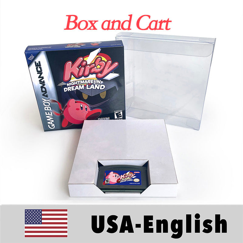 USA Englsih Zelda,super Mario,Castlevania,Metroid,Kirby,Final Fantasy,donkey Kong,Fire Emblem Nintendo box tray Game Cartridge for Gba
