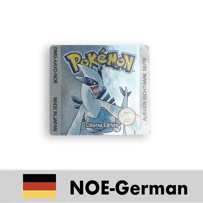 USA FRA NOE ESP ITA EUR Pokemon crystal gold silver red blue yellow Metallic FoilFinish Box Trey Manual label for GBC