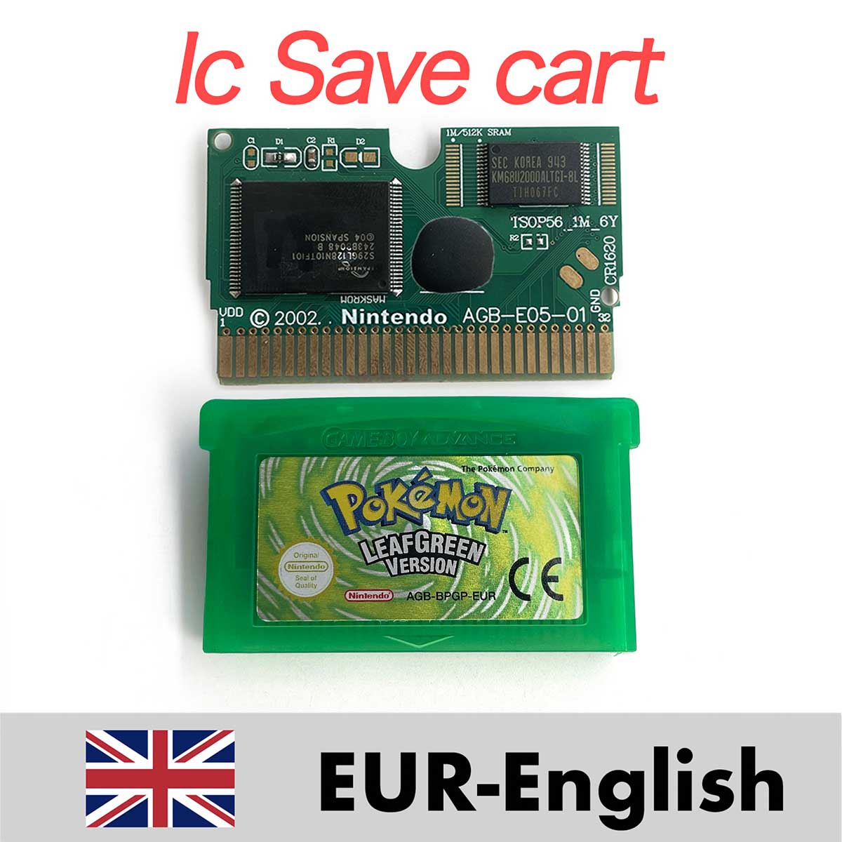 USA ESP NOE FRA EUR ITA IC Save cart Pokemon Emerald,firered,ruby,sapphire,leafgreen Game Cartridge for GBA multiple languages