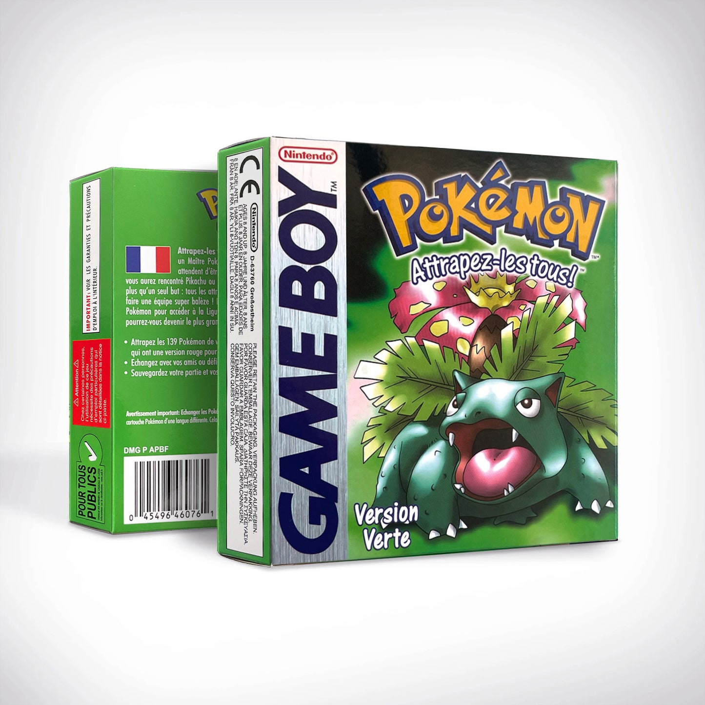 GBC GAME FRA French gbc game pokemon green pokemon vert version Nintendo cartridge with tray box game boy color