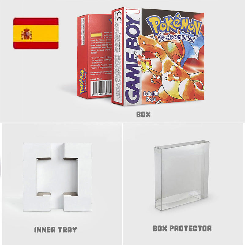 NOE ITA USA EUR ESP yellow green red gold crystal blue silver Pokemon Series Nintendo Metallic Holographic BOX trey for GBC