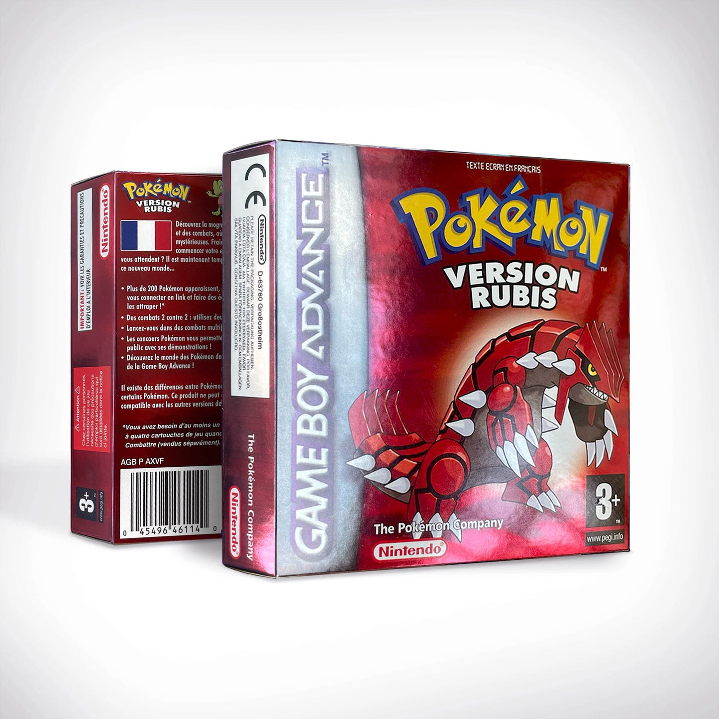 FRA French IC save rtc flash cart Real Time Clock pokemon Rubis version box with tray Nintendo game cartridge for gba game boy advance