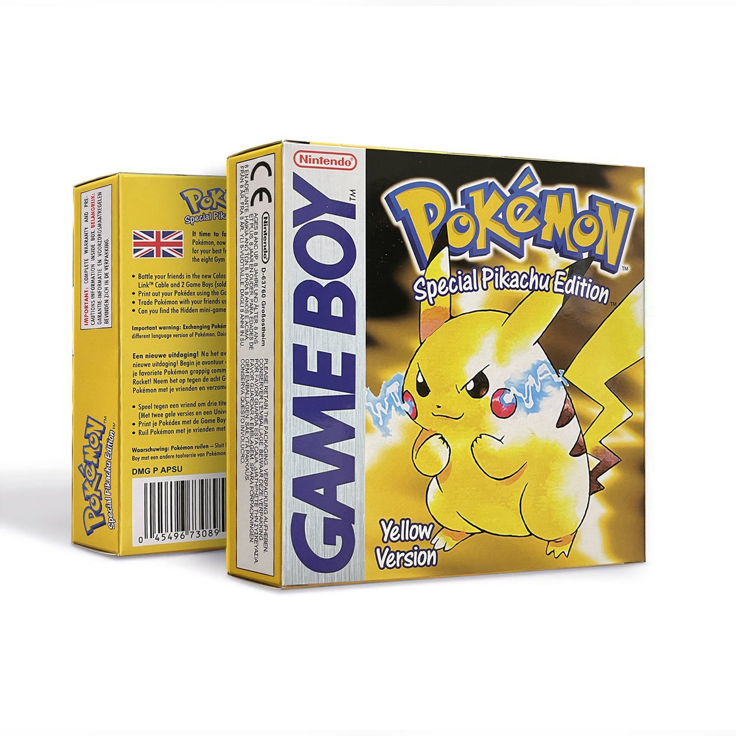 GBC game EUR english pokemon yellow version Nintendo Battery save NO RTC flash pokemon giallo cartridge tray box gbc game boy color