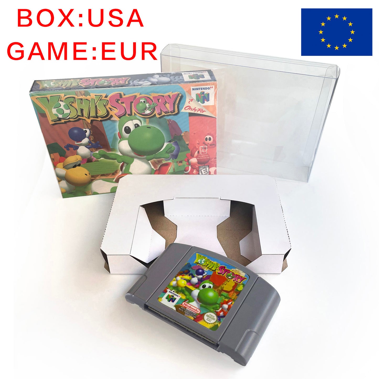 EUR PLA version English Resident Evil 2 game cartridge with tray box for N64 Nintendo 64