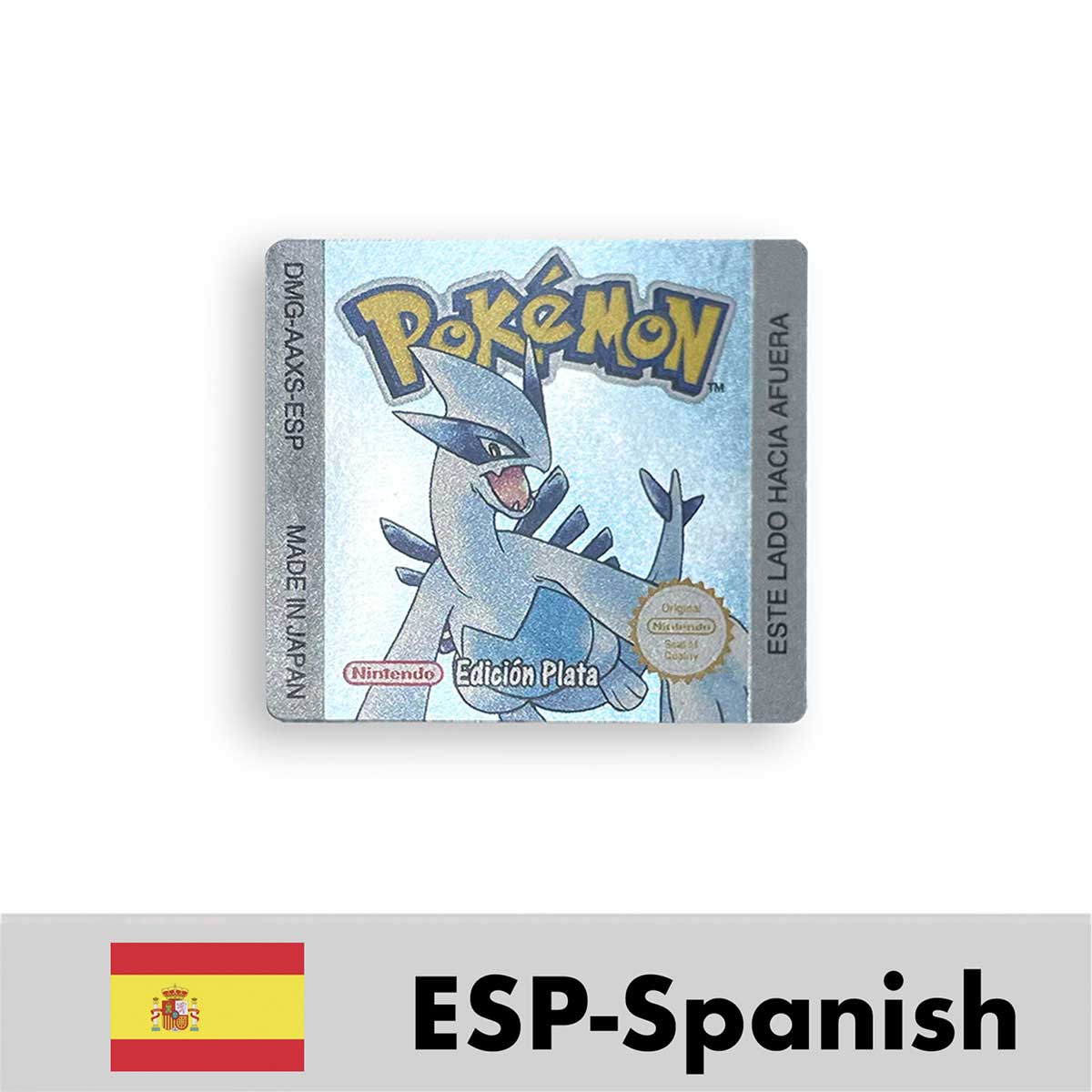 USA FRA NOE ESP ITA EUR Pokemon crystal gold silver red blue yellow Metallic FoilFinish Box Trey Manual label for GBC