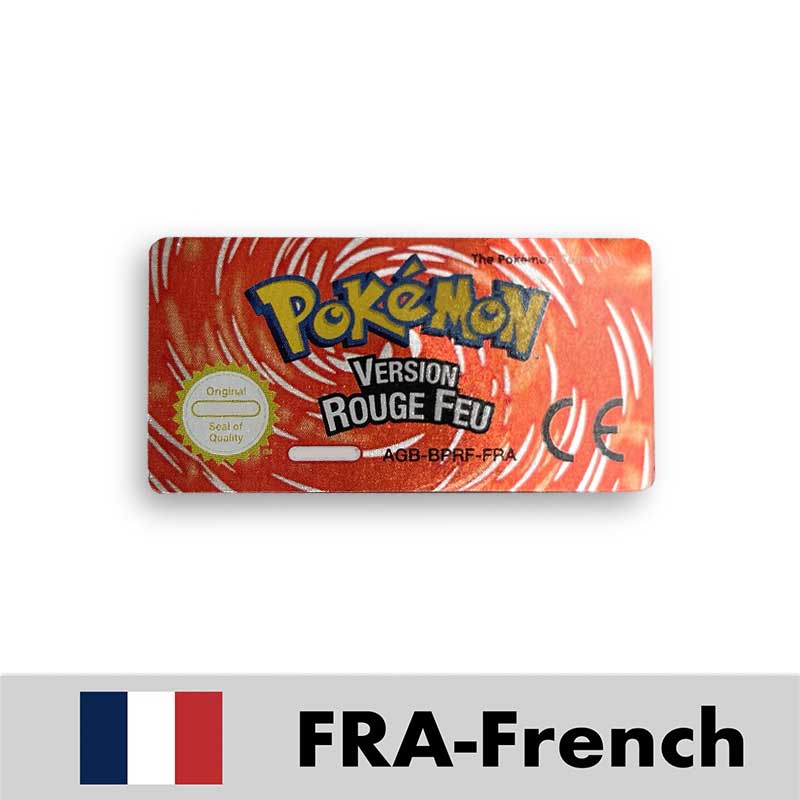 USA FRA NOE ESP ITA EUR Pokemon Emerald Sapphire Leafgreen Ruby Firered Metallic FoilFinish Box Trey Manual label for GBA