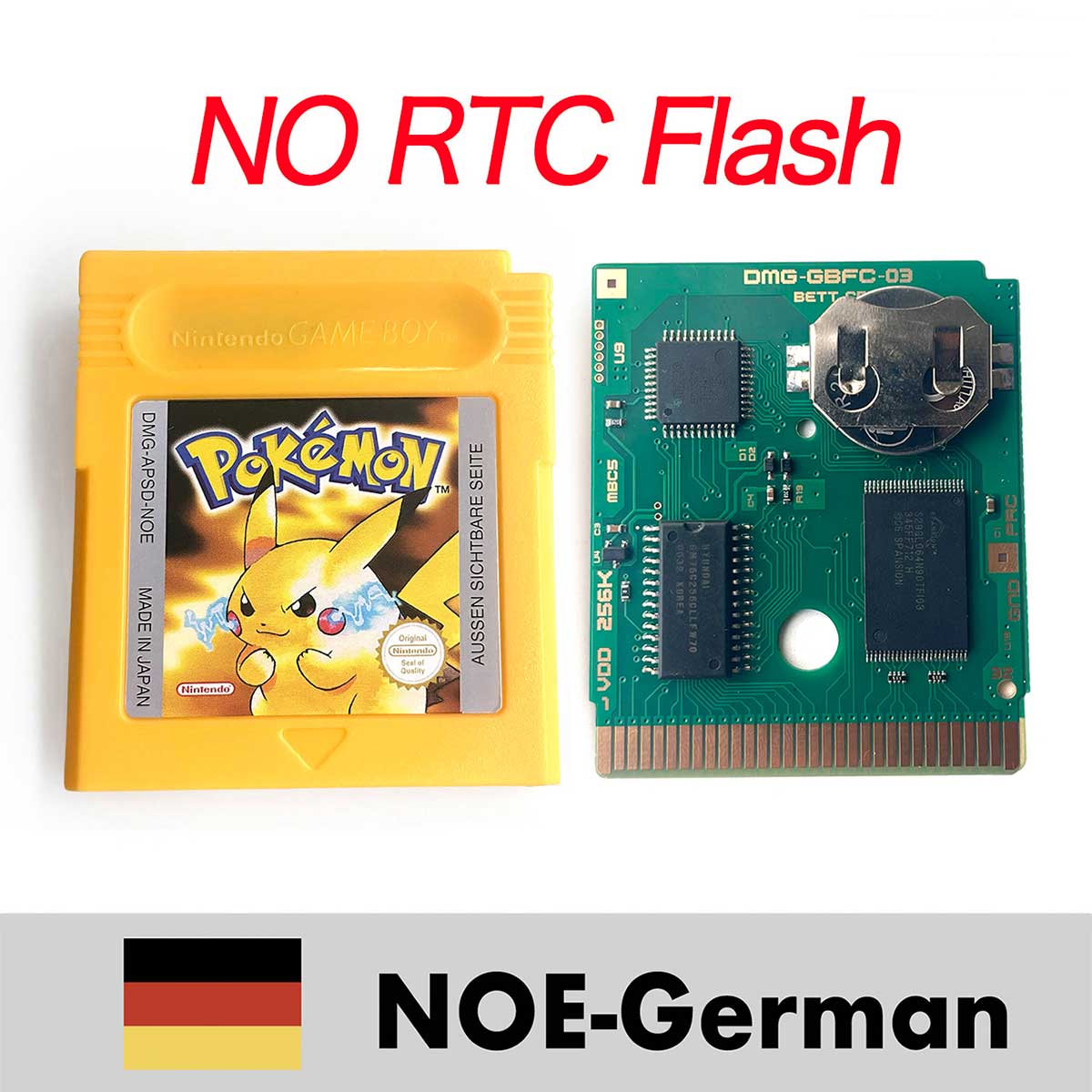 USA ITA NOE FRA ESP EUR version pokemon RTC Flash crystal gold silver NO RTC yellow red blue 16 bit Game Cartridge for GBC