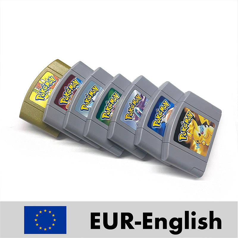 USA NTSC EUR PAL Pokemon blue/crystal /red silver /yellow /gold /green Game Cartridge 64 Bit Game Consoles for N64