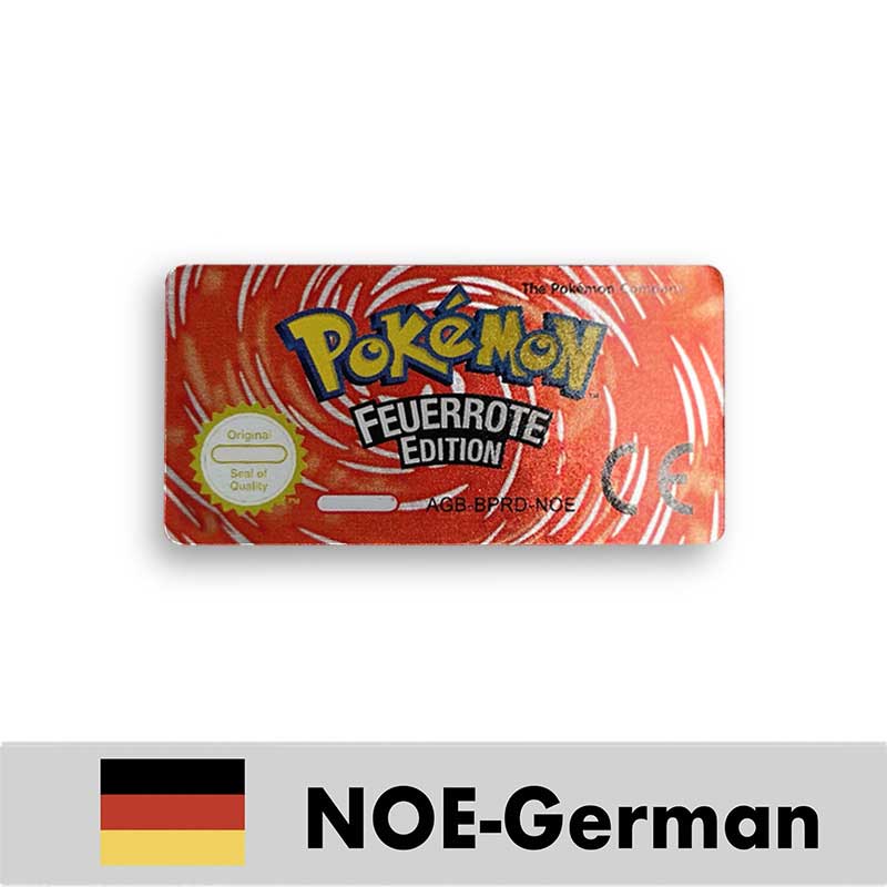 USA FRA NOE ESP ITA EUR Pokemon Emerald Sapphire Leafgreen Ruby Firered Metallic FoilFinish Box Trey Manual label for GBA