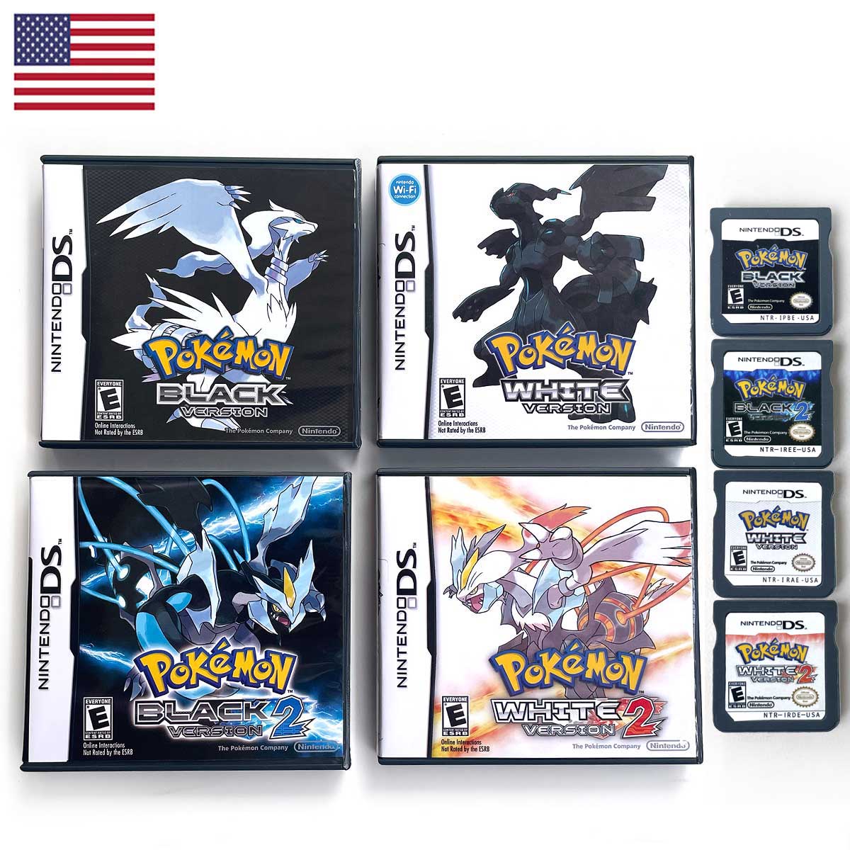 USA English Pokemon black 1 2 White 1 2 box Game Cartridge for DS NDS 3DS