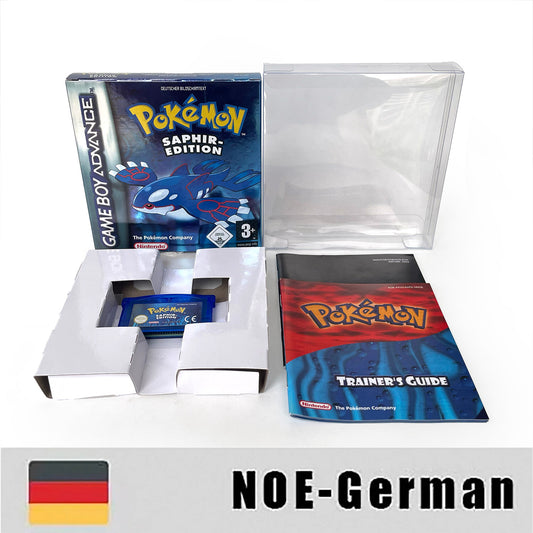 NOE German IC save rtc flash cart Real Time Clock pokemon sapphire sealed manual box with tray Nintendo game cartridge for gba