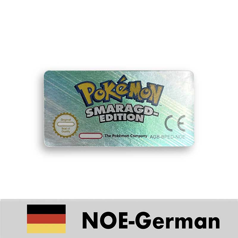 USA FRA NOE ESP ITA EUR Pokemon Emerald Sapphire Leafgreen Ruby Firered Metallic FoilFinish Box Trey Manual label for GBA