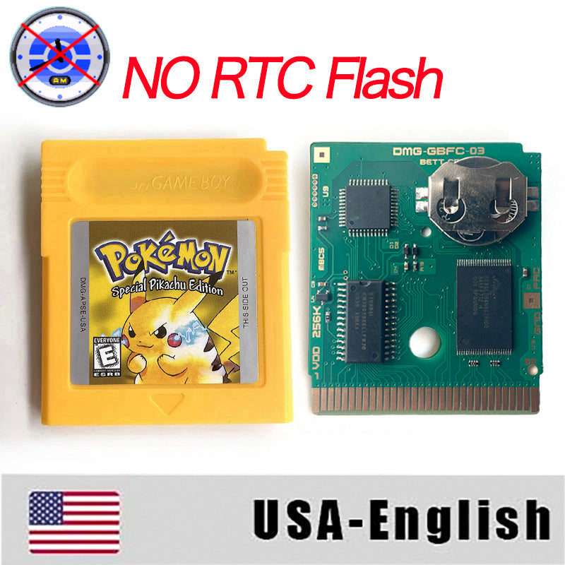 USA / NTSC Sealed NO RTC pokemon yellow version Battery save IC save  Manual cartridge with tray box for gbc game boy color