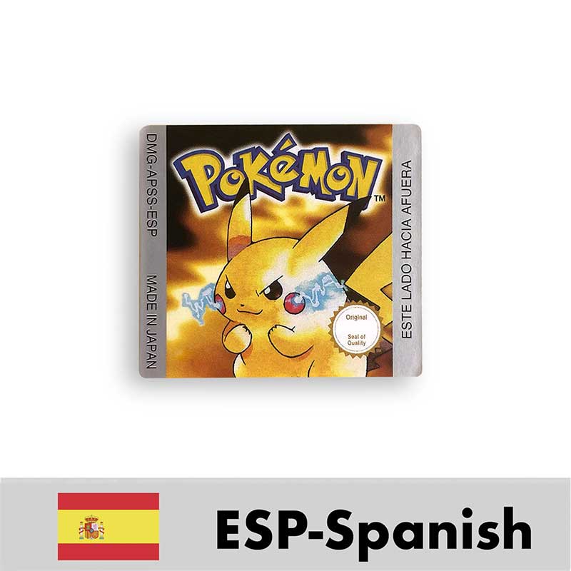 USA FRA NOE ESP ITA EUR Pokemon crystal gold silver red blue yellow Metallic FoilFinish Box Trey Manual label for GBC