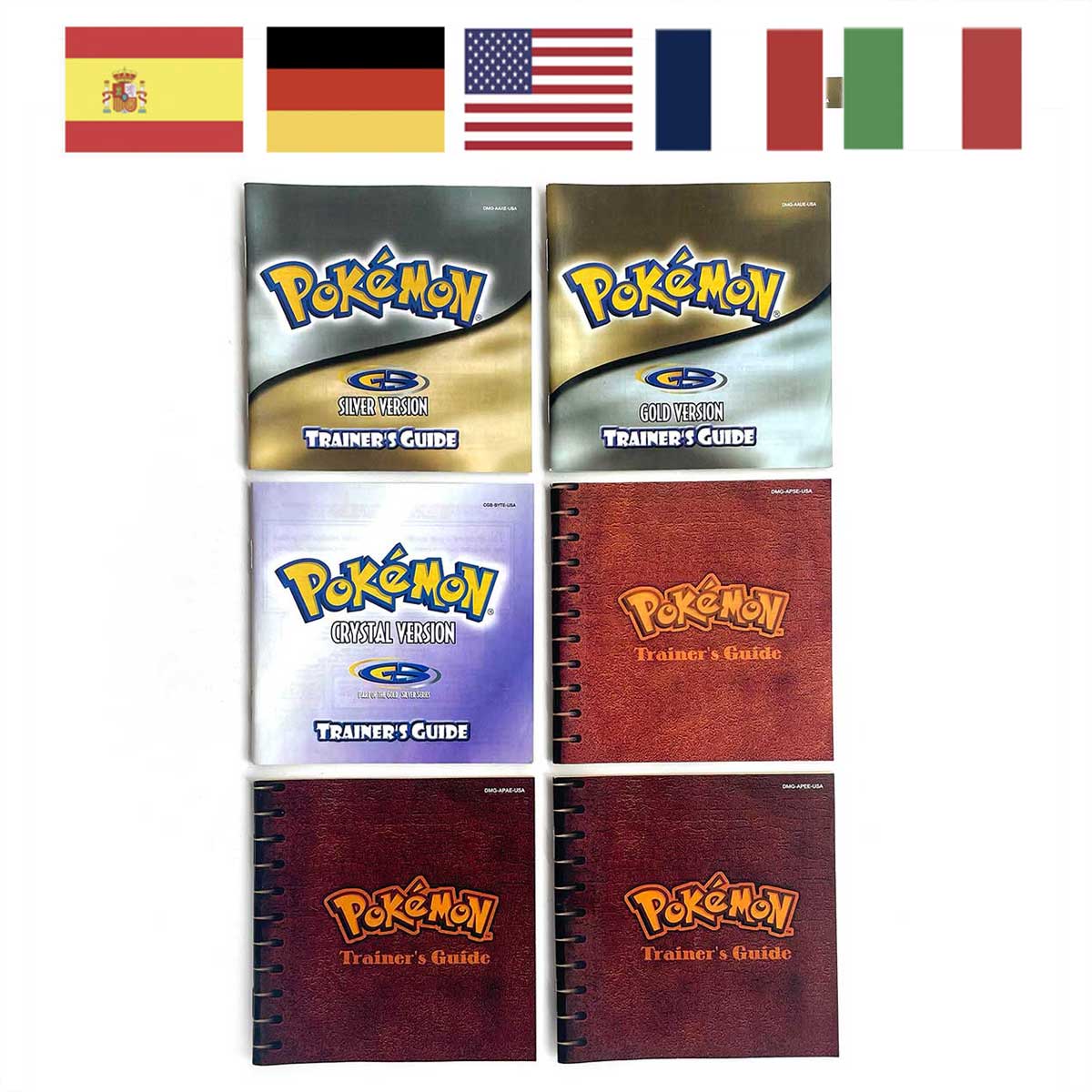 USA FRA NOE ESP ITA Pokemon Yellow Blue Red Crystal Silver Gold Green manual for GBC