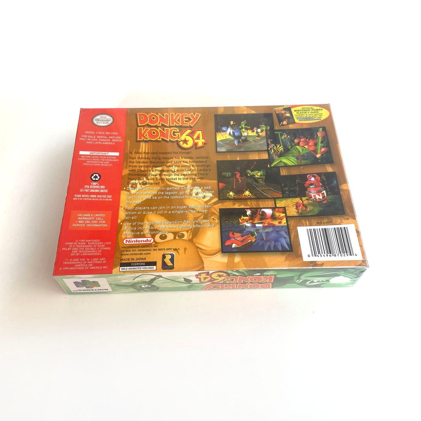 EUR PLA version English donkey kong 64 game cartridge with tray box for N64 Nintendo 64