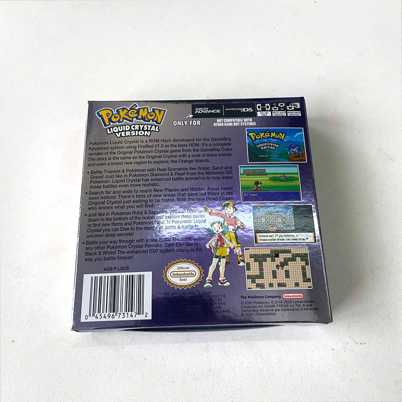 USA RTC Flash cart Pokemon liquid crystal version GBA Nintendo Game Cartridge Video Rom Hack English