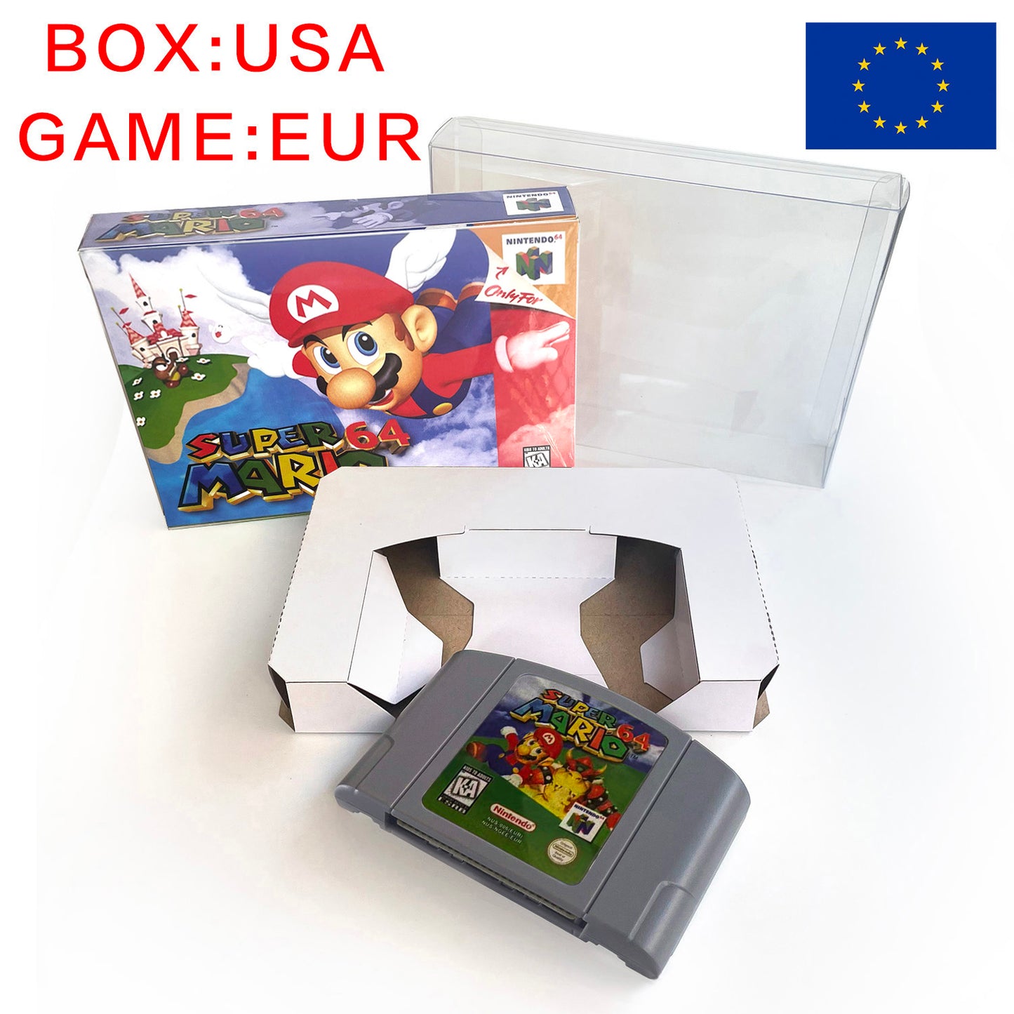 EUR PLA version English Resident Evil 2 game cartridge with tray box for N64 Nintendo 64