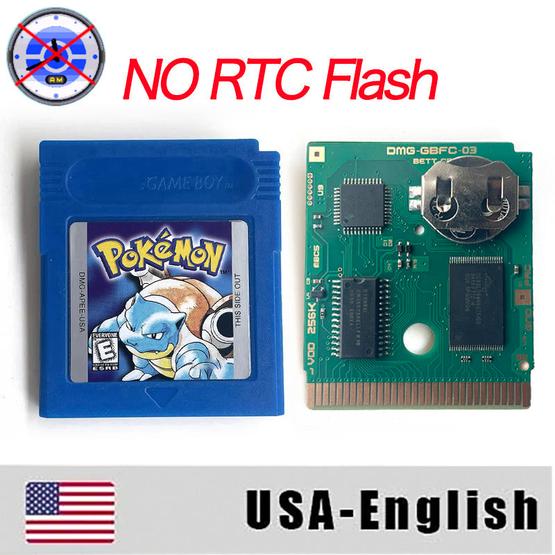 USA / NTSC Sealed NO RTC pokemon blue version Battery save IC save Manual cartridge with tray box for gbc game boy color