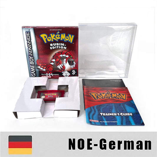 NOE German IC save rtc flash cart Real Time Clock pokemon ruby sealed manual box with tray Nintendo game cartridge for gba
