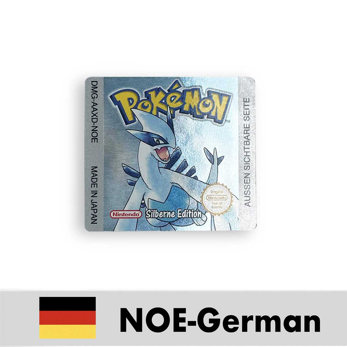 USA FRA NOE ESP ITA EUR Pokemon crystal gold silver red blue yellow Metallic FoilFinish Box Trey Manual label for GBC