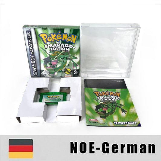 NOE German IC save rtc flash cart Real Time Clock pokemon emerald sealed manual box with tray Nintendo game cartridge for gba