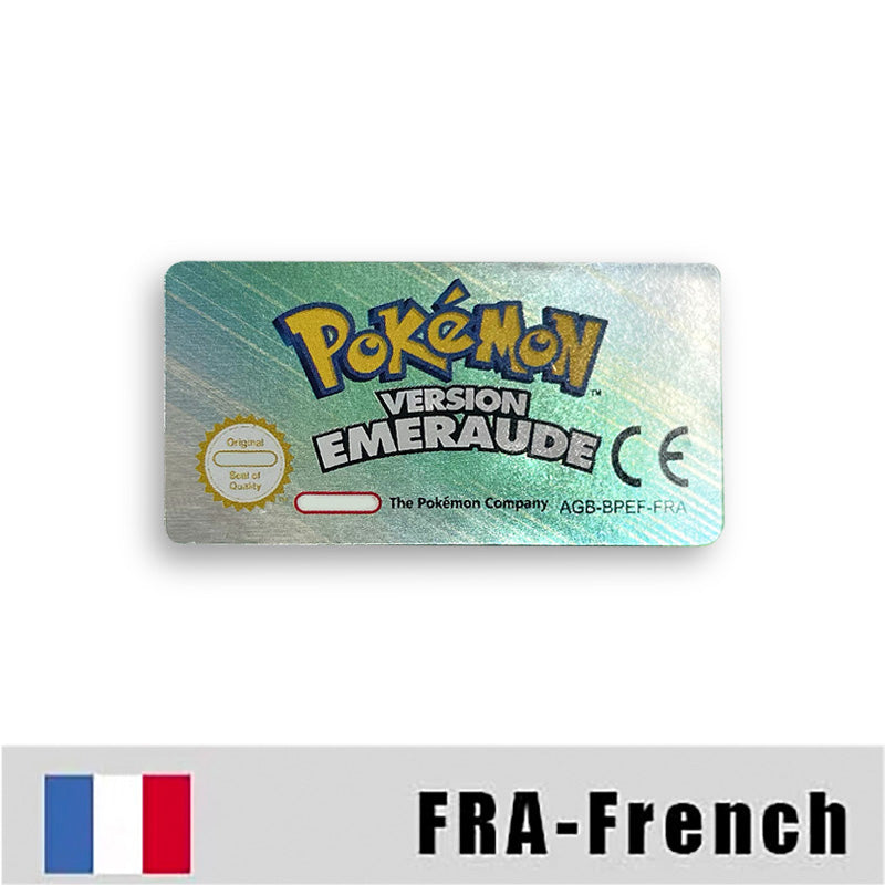 Pokemon Leaf Green Fire Red Ruby Emerald Sapphire Game Cartridge Label Stickers for Gba