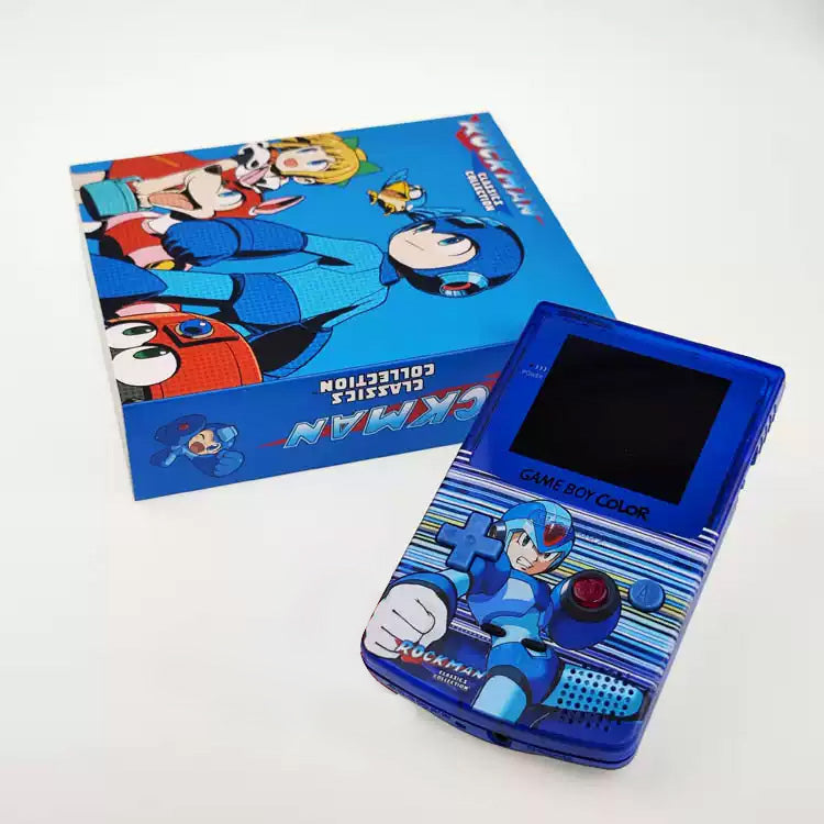 GBC customized GAMEBOY COLOR game console, high brightness handheld console, point-to-point full fit Rockman