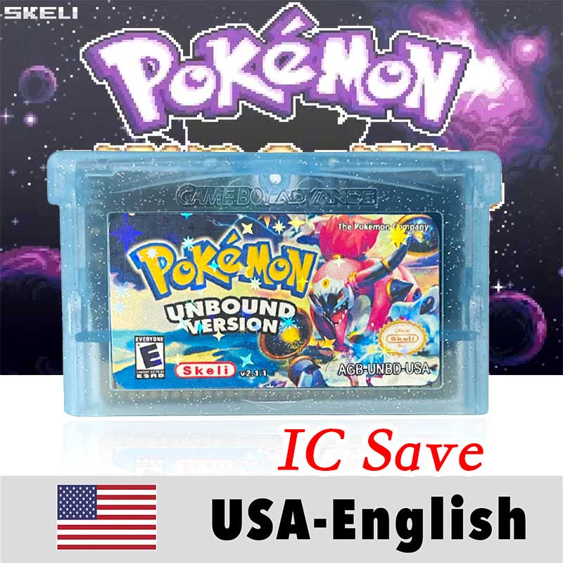 Pokemon Unbound (v2.1.1.1) ( IC RTC Flash cart ) Cartridge for GBA