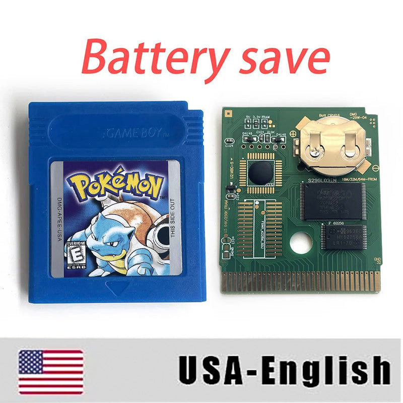 USA / NTSC Sealed NO RTC pokemon blue version Battery save IC save Manual cartridge with tray box for gbc game boy color