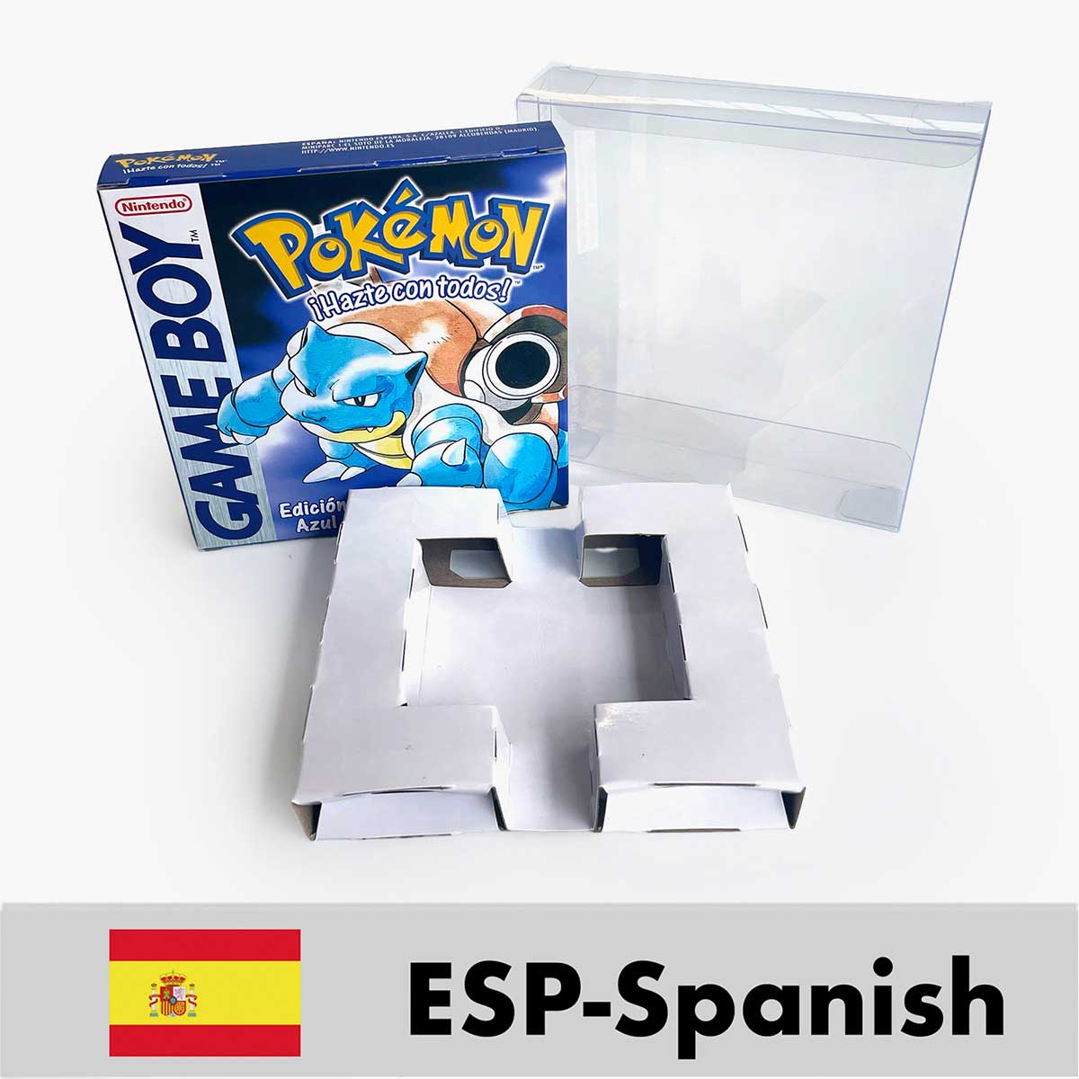 USA FRA NOE ESP ITA EUR Pokemon crystal gold silver red blue yellow Metallic FoilFinish Box Trey Manual label for GBC