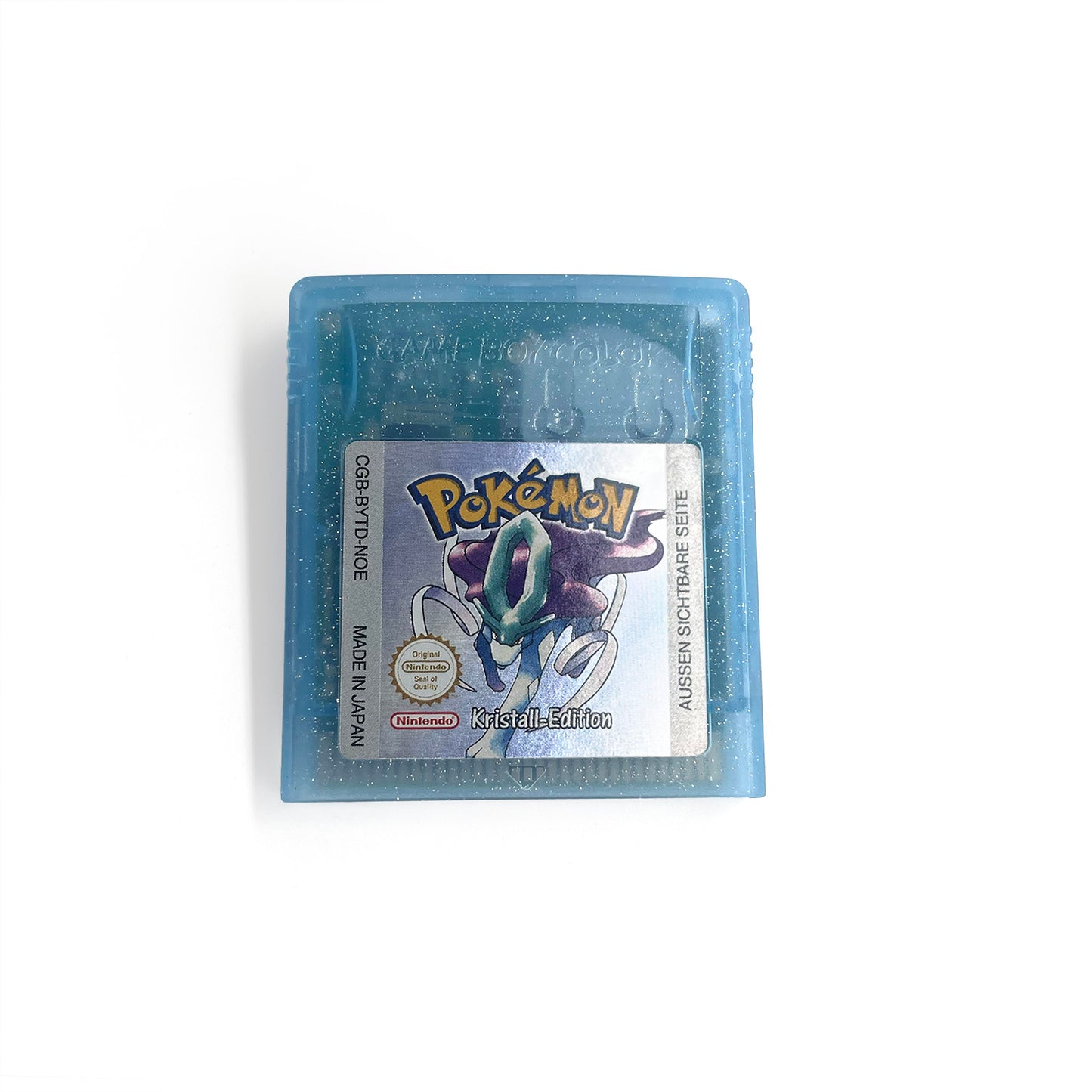 GBC game NOE German pokemon crystal version RTC Flash cart Battery save Nintendo pokemon Kristall cartridge tray box game boy color
