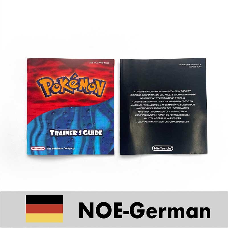 USA FRA NOE ESP ITA EUR Pokemon Emerald Sapphire Leafgreen Ruby Firered Metallic FoilFinish Box Trey Manual label for GBA