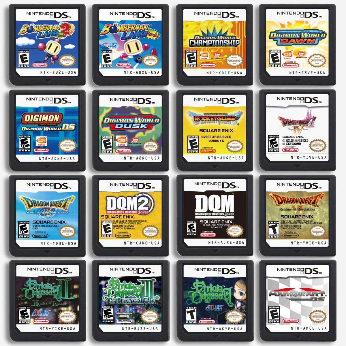 USA English Ace Attorney/Castlevania/Kirby/Rune Factory/Bomberman/Digimon World/Dragon Quest/Etrian Odyssey Game Cartridge for Nintendo Ds 3ds 2ds