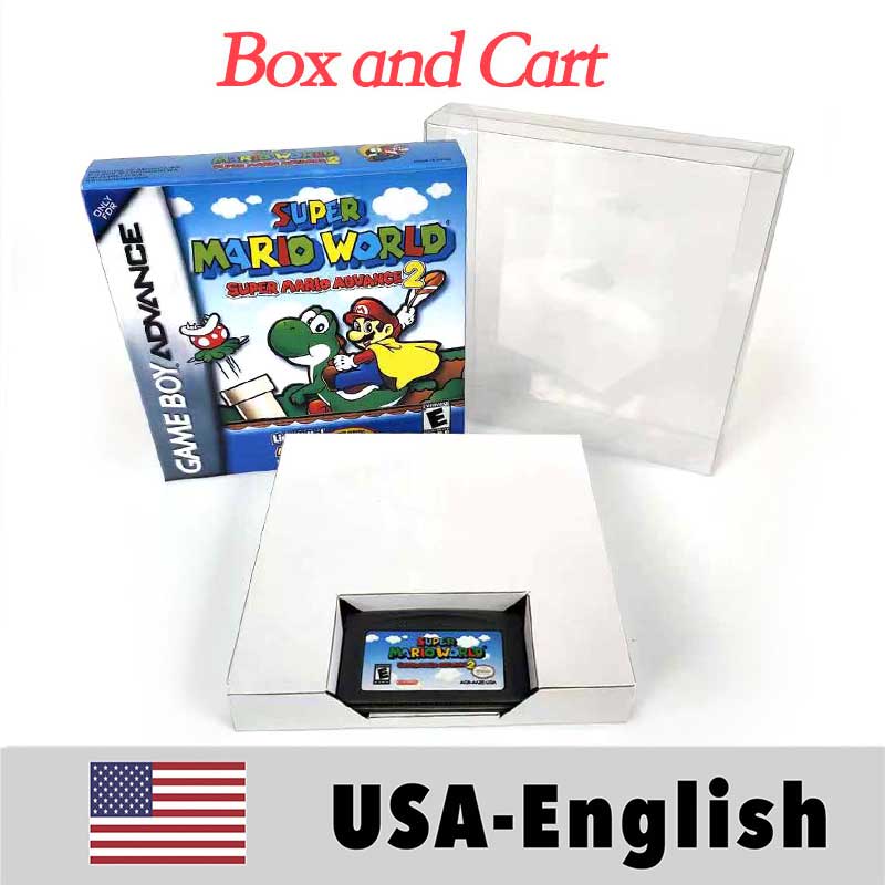 USA Englsih Super Mario Acvance 2 Cartridge with Tray Box for Gba Game Boy Advance