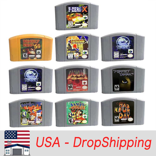 （Shipped from the United States)USA NTSC Version English Retro Video Game Consoles  N64 64bit Game Cartridge for N64