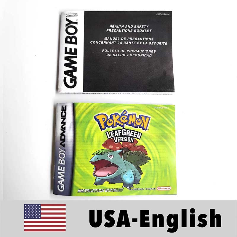 USA FRA NOE ESP ITA EUR Pokemon Emerald Sapphire Leafgreen Ruby Firered Metallic FoilFinish Box Trey Manual label for GBA