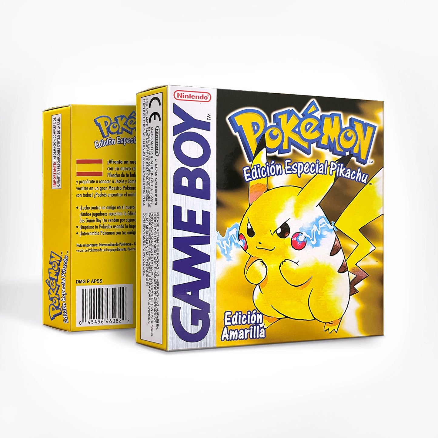 GBC game ESP Spanish pokemon yellow version Nintendo Battery save NO RTC flash pokemon amarillo cartridge tray box gbc game boy color