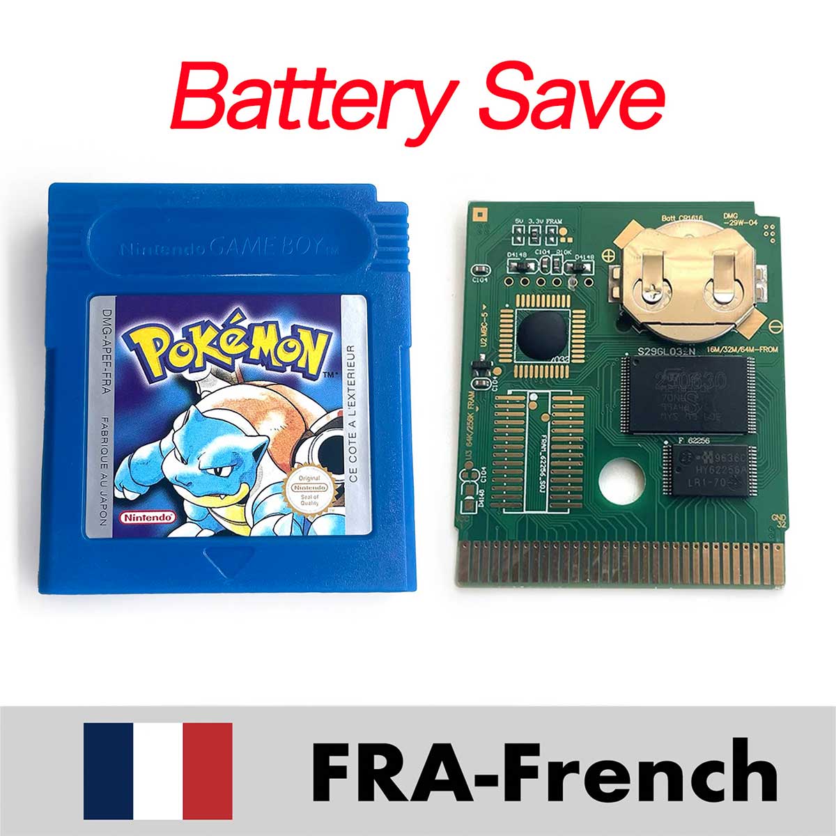 USA ITA NOE FRA ESP EUR version battery save cart pokemon crystal gold silver yellow red blue 16 bit Game Cartridge for GBC