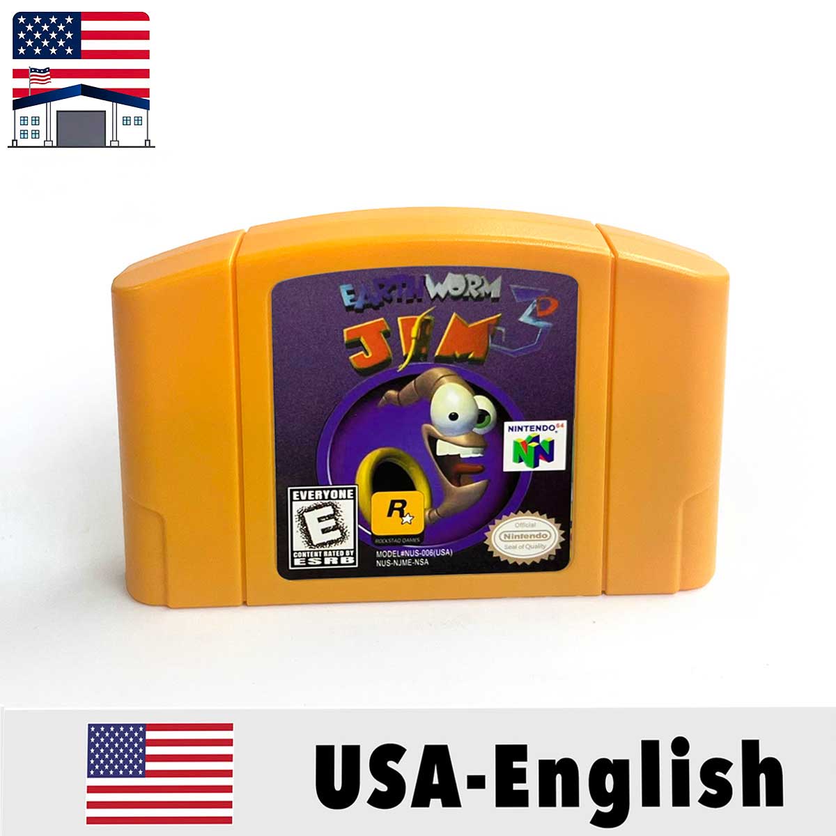 （Shipped From The United States) GolenEye Earthwork Jim 3D Conkers Bad Fur Day Donkey Kong 64 USA NTSC Version English Retro Video Game Consoles 64bit Game Cartridge for N64